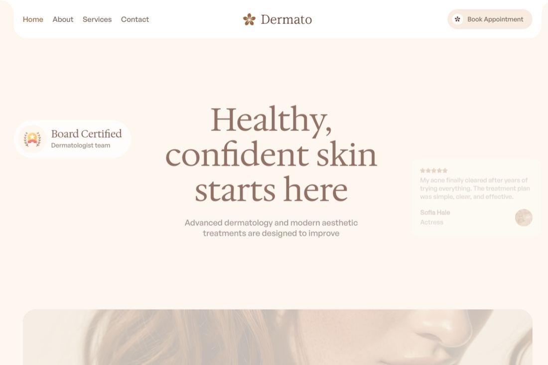 Dermato website preview
