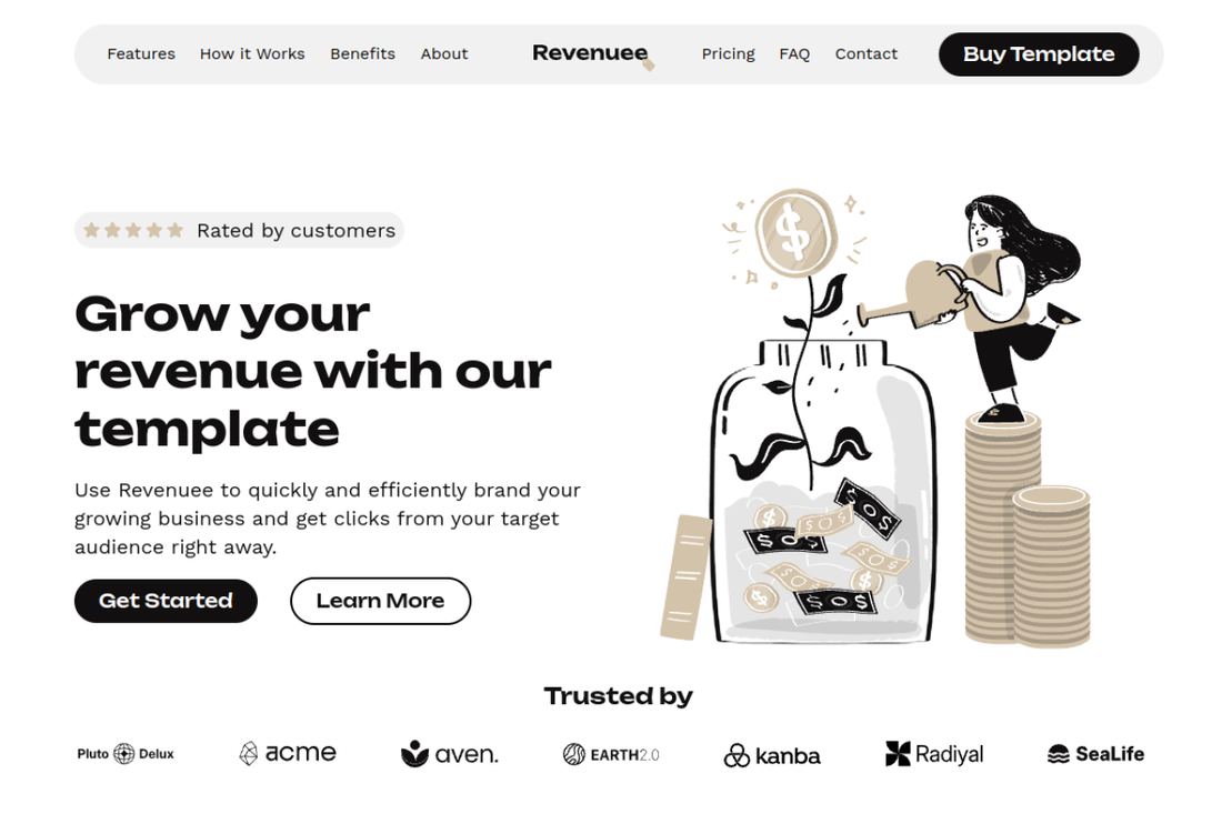 Revenuee website preview